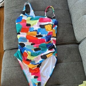 New with tags Tempt Me Colorful Abstract Print Swimsuit Size Small